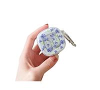 étui pour écouteurs Lenovo XT62 TWS, motif fleur violette, en TPU souple et transparent.