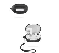 Étui pour écouteurs QCY AilyBuds E20, coque de protection yystao en silicone souple compatible avec QCY AilyBuds E20, avec cordon tour de cou, anti-poussière, anti-chocs et durable, noir