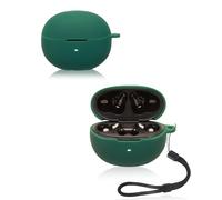 Étui pour écouteurs QCY MeloBuds N70, coque de protection en silicone souple yystao compatible avec QCY MeloBuds N70, avec cordon tour de cou, anti-poussière, anti-chocs et durable, vert