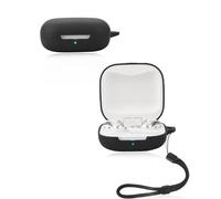 Étui pour écouteurs Shokz OpenFit Pro, en silicone souple yystao compatible avec Shokz OpenFit Pro, avec cordon tour de cou, résistant à la poussière, aux chocs et durable, noir