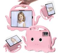 Étui pour enfants compatible avec Lenovo Tab One 8,7"/K9 TB-305FU (2025) en EVA léger et résistant aux chocs, poignée de protection, adapté aux enfants avec bandoulière - Rose