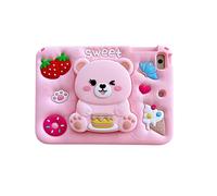 Étui pour Enfants pour iPad 9ème/8ème/7ème Génération 10,2 Pouces 2021/2020/2019 Coque Souple en Silicone Résistant Aux Chocs avec Porte Pencil Joli Support Pliable, Bandoulière