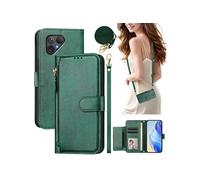 Etui pour Fairphone 5 éclair haut de gamme portefeuille multifonction avec fermeture magnétiquedragonne amovible et long cordon,compatible avec