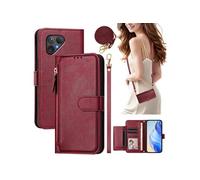 Etui pour Fairphone 5 éclair haut de gamme portefeuille multifonction avec fermeture magnétiquedragonne amovible et long cordon,compatible avec
