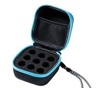 Étui pour flacons, support pour flacons à 9 emplacements, étui de rangement pour peptides pour réfrigérateur avec fentes pour éponge sécurisées et poche en filet, bleu (convient aux de 10 ml)