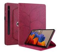 Étui pour FLOODKING tablette Samsung Galaxy Tab S7/S8 , bouton rotatif à 360 degrés, design embossé, Rouge Rouge G