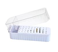 Étui pour forets à ongles | Boîte de rangement pour forets à ongles 40 trous | Récipient de stockage Transparent anti-poussière pour têtes de meulage, soins des cuticules, élimination du vernis Gel et
