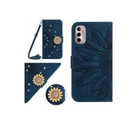 Etui pour FOXDOCK Motorola G Stylus 2022 4G Salle de tournesol en relief avec du portefeuille de support de carte magnétique Diamants avec couvercle