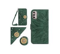 Etui pour FOXDOCK Motorola G Stylus 2022 4G Salle de tournesol en relief avec du portefeuille de support de carte magnétique Diamants avec couvercle