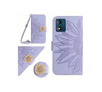 Etui pour FOXDOCK Motorola Moto E13 Salle de tournesol en relief avec du portefeuille de support de carte magnétique Diamants avec couvercle de