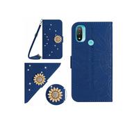 Etui pour FOXDOCK Motorola Moto E20/E30/E40 Salle de tournesol en relief avec du portefeuille de support de carte magnétique Diamants avec couvercle