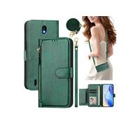 Etui pour FOXDOCK Nokia C01 Plus/C1 2nd Edition éclair haut de gamme portefeuille multifonction avec fermeture magnétiquedragonne amovible et long