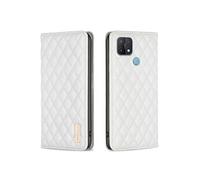 Etui pour FOXDOCK OPPO A15 PU Cuir Magnétique Couvre de folio de flip-Blanc