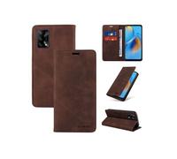 Etui pour FOXDOCK OPPO A74 4G/Reno 6 Lite RFID Blocking Flip Book Pliant Wallet Cuir avec porte-carte et couvercle de la kickstand compatible avec