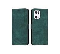 Etui pour FOXDOCK OPPO Find X5 Pro Protecteur complet PU en cuir PU Flip Cover compatible avec OPPO Find X5 Pro-Vert