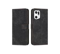 Etui pour FOXDOCK OPPO Find X5 Pro Protecteur complet PU en cuir PU Flip Cover compatible avec OPPO Find X5 Pro-Noir