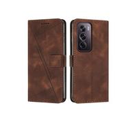 Etui pour FOXDOCK OPPO Reno 12 Pro 5G Protection Flip Soft PU Le cuir couvercle en cuir compatible avec OPPO Reno 12 Pro 5G-Brun