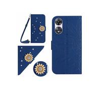 Etui pour FOXDOCK OPPO Reno8 T 4G Salle de tournesol en relief avec du portefeuille de support de carte magnétique Diamants avec couvercle de