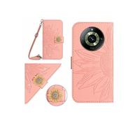 Etui pour FOXDOCK Realme 11 Pro Salle de tournesol en relief avec du portefeuille de support de carte magnétique Diamants avec couvercle de