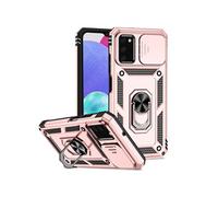 Etui pour FOXDOCK Samsung Galaxy A03S avec support de cycle rotatif, support de voiture magnétique et couvercle de caméra coulissante compatible avec