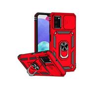 Etui pour FOXDOCK Samsung Galaxy A03S avec support de cycle rotatif, support de voiture magnétique et couvercle de caméra coulissante compatible avec