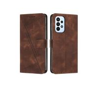 Etui pour FOXDOCK Samsung Galaxy A32 4G Protection Flip Soft PU Le cuir couvercle en cuir compatible avec Samsung Galaxy A32 4G-Brun