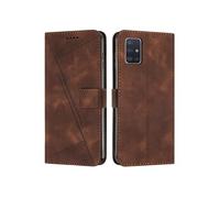 Etui pour FOXDOCK Samsung Galaxy A71 4G Protection Flip Soft PU Le cuir couvercle en cuir compatible avec Samsung Galaxy A71 4G-Brun