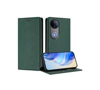 Etui pour FOXDOCK vivo V50 5G Ferme de fermeture magnétique Slim RFID Blocking Wallef Téléphone avec des emplacements de carte compatibles avec vivo