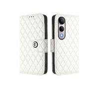 Etui Pour FOXDOCK Vivo V50 Lite 5G Protection Elégante Antichoc Titulaire De La Carte Bande De Poignet Portefeuille Couverture Blanc