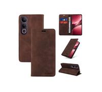 Etui pour FOXDOCK VIVO V50 Lite RFID Blocking Flip Book Pliant Wallet Cuir avec porte-carte et couvercle de la kickstand compatible avec VIVO V50