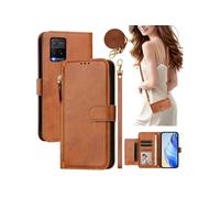 Etui pour FOXDOCK VIVO Y33S 4G/Y21/Y21S/Y21T éclair haut de gamme portefeuille multifonction avec fermeture magnétiquedragonne amovible et long