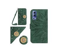 Etui pour FOXDOCK VIVO Y72 5G/Y52 5G Salle de tournesol en relief avec du portefeuille de support de carte magnétique Diamants avec couvercle de