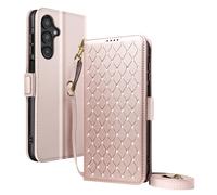 Étui pour Galaxy A16 / A26 / A17 Anti-RFID avec Bandoulière et Dragonne Beige