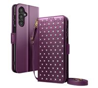 Étui pour Galaxy A16 / A26 / A17 Anti-RFID avec Bandoulière et Dragonne Violet