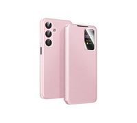 Etui pour Galaxy A17 avec Fenêtre Smart View et Porte-carte Rose