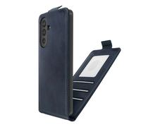 Étui pour Galaxy A17 Clapet Vertical avec Chaîne Bandoulière Métallique Bleu
