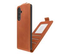 Étui pour Galaxy A17 Clapet Vertical avec Chaîne Bandoulière Métallique Marron