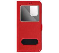 Étui pour Galaxy A33 5G Double Fenêtre Support Vidéo Rouge