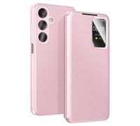 Avizar Étui pour Galaxy A37 avec Fenêtre Smart View et Porte-carte Rose