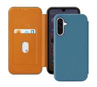 Avizar Étui pour Galaxy A37 Effet Carbone avec Porte-carte Anti RFID Bleu