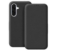 Étui pour Galaxy A37 Effet Carbone avec Porte-carte Anti RFID Noir