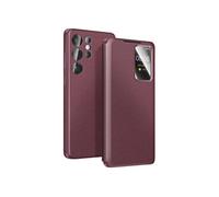 Etui pour Galaxy S26 Ultra avec Fenêtre Smart View et Porte-carte Bordeaux
