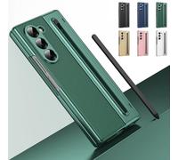 Étui pour Galaxy Z Fold 5 avec Stylet et Emplacement pour Stylo, Housse de Protection à charnière, Protection d'écran intégrée Étui en Cuir pour Samsung Galaxy Z Fold5-Vert
