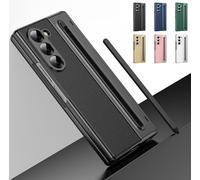 Étui pour Galaxy Z Fold 5 avec Stylet et Emplacement pour Stylo, Housse de Protection à charnière, Protection d'écran intégrée Étui en Cuir pour Samsung Galaxy Z Fold5-Noir