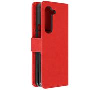 Étui pour Galaxy Z Fold 5 Portefeuille Languette Aimantée Chesterfield Rouge