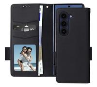 Avizar Étui pour Galaxy Z Fold 6 Portefeuille Languette magnétique Dragonne Noir