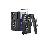 Étui pour Galaxy Z Fold7 avec clip ceinture, support magnétique annulaire à 360, cache-objectif, protection d'écran avant, protection des