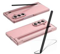 Étui pour Galaxy Z Fold7 avec Un Stylet, étui Fold 7 avec Protecteur d'écran Avant + Emplacement pour S Pen + Protection de charnière, étui en Cuir pour Samsung Galaxy Z Fold7-Rose