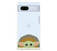 Étui pour Google Pixel 7A Officiel Star Wars Baby Yoda Sourires pour protéger votre téléphone portable en silicone transparent souple avec licence officielle The Mandalorian