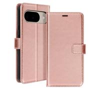 Etui pour Google Pixel 9 et 9 Pro Portefeuille avec Dragonne Rose champagne
